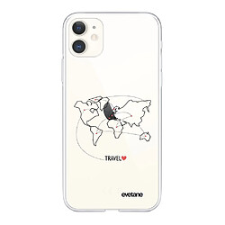 Coque iPhone 11 souple transparente Travel Motif Ecriture Tendance Evetane.