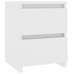 Avis vidaXL Tables de chevet 2 pcs Blanc 30x30x40 cm Bois d'ingénierie