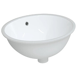 vidaXL Évier de salle de bain blanc 47x39x21 cm ovale céramique