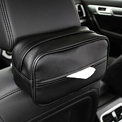 Universal Sac de rangement tissu de dossier de siège auto en cuir noir pare-soleil de voiture porte-papier arrière automatique oreiller suspendu carton de stockage | boîte à mouchoirs