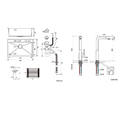 Acheter Auralum MAX Évier Cuisine 1 Bac,58*45*18CM,Égouttoir Énroulable,Distributeur Savon+Mitigeur Cuisine avec Douchette Extractible Rotatif 360°,Brossé