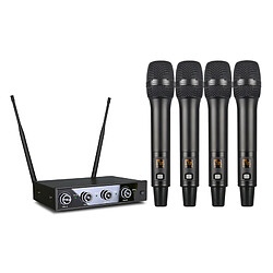 INF Microphone sans fil professionnel en 4 packs avec récepteur fixe