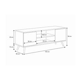 Avis Kobi Meuble TV Focus pieds bois 155