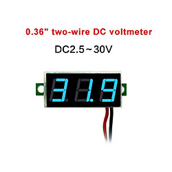 Acheter Wewoo Voltmètre Tensiomètre numérique 10 PCS 0,36 pouces à 2 fils, Affichage couleur, Tension de mesure: DC 2.5-30V (Bleu)