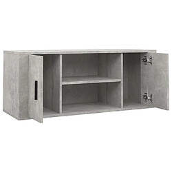 Acheter Maison Chic Meuble TV scandinave - Banc TV pour salon Gris béton 100x35x40 cm Bois d'ingénierie -MN59982