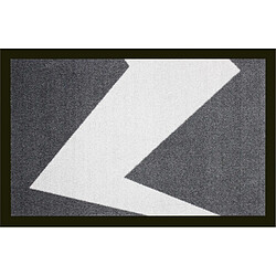 Tapis anti-poussière ""Eclair"" en polyamide coloris gris - Dim : 40 x 60 cm- PEGANE -