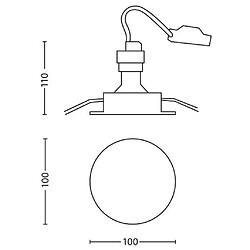 Avis Philips Spot encastrable plafond Fresco IP23 D10 cm - Blanc