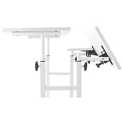 Decoshop26 Bureau pupitre avec 2 tablettes ajustables table d'ordinateur Laptop avec plateau en MDF blanc BUR10506 pas cher