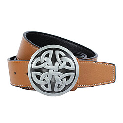 celtic knot ceintures pu ceinture en cuir ronde celtique boucle pour cowboy jeans noir