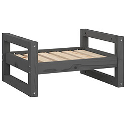 vidaXL Lit pour chien Gris 55,5x45,5x28 cm Bois de pin solide