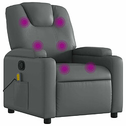 Maison Chic Fauteuil de massage inclinable,Fauteuil luxe de relaxation Gris Similicuir -MN38369