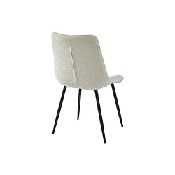 Acheter Vente-Unique Lot de 6 chaises matelassées en tissu bouclette et métal noir - Blanc - OLLUA