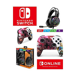 Power A Pack Manette SWITCH-LITE Bluetooth ZELDA BLOOD MOON Officielle + Casque Gamer PRO H7 SPIRIT OF GAMER SWITCH