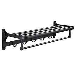 Universal Porte-serviettes de salle de bains Espace Aluminium Noir Pliable Porte-serviettes de salle de bains Pliable Rail de serviettes