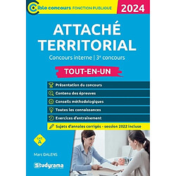 Attaché territorial, concours interne, 3e concours : cat. A : tout-en-un, 2024