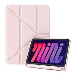 Etui en PU fonction veille/sommeil automatique avec support rose pour votre iPad mini (2021)