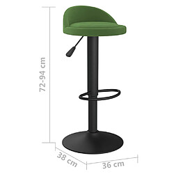 vidaXL Tabouret de bar Vert foncé Velours pas cher