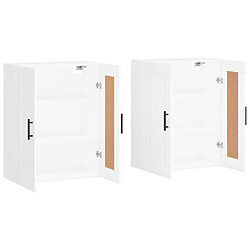 Acheter Maison Chic Lot de 2 Armoires murales,Meuble de Rangement,Armoire Suspendue blanc bois d'ingénierie -MN13917