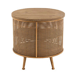 Avis Mes Chevet rond 1 porte 60x60x59 cm en sapin naturel et métal