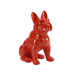 Vente-Unique Statue de bouledogue en résine - L. 27 x P. 16 x H. 32 cm - Rouge - DOGGO