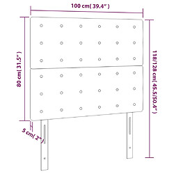 vidaXL Tête de lit à LED Bleu 100x5x118/128 cm Tissu pas cher