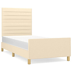 Maison Chic Lit adulte - Cadre Structure de lit avec tête de lit Contemporain Crème 90x190 cm Tissu -MN73488