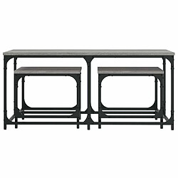 Acheter Maison Chic Ensemble de 3 Tables basses gigognes,Table Console pour salon sonoma gris bois d'ingénierie -MN42340