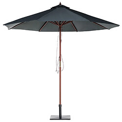 Beliani Parasol de jardin en bois avec toile gris foncé d 270 cm TOSCANA pas cher