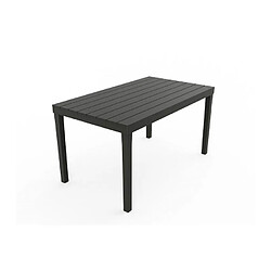 Alter Table d'extérieur rectangulaire, Polypropylène, Effet lattes, Made in Italy, 138 x 78 x 72 cm, Anthracite