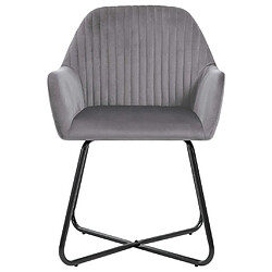 Avis Maison Chic Lot de 6 Chaises à manger | Chaise de salle à manger cuisine gris velours -GKD39721