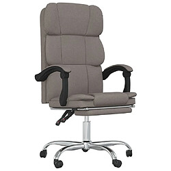 vidaXL Fauteuil inclinable de bureau Taupe Tissu