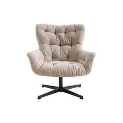 Vente-Unique Fauteuil pivotant en tissu beige OPHELIE