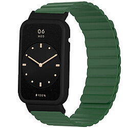 Bracelet en silicone magnétique, à déclenchement rapide pour votre Xiaomi Mi Band 7 Pro - vert armé