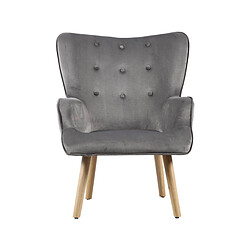 Habitat Et Jardin Fauteuil style scandinave velours Odense - 73 x 81 x 92.5 cm - 1 place - Gris