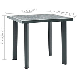 Maison Chic Table de jardin | Table d'extérieur Vert 80x75x72 cm Plastique -GKD13028 pas cher