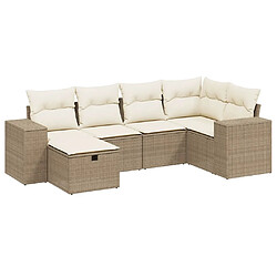 Maison Chic Salon de jardin avec coussins 6 pcs, Ensemble Tables et chaises de jardin, beige résine tressée -GKD413650