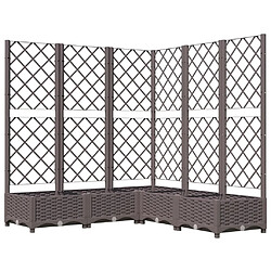 Maison Chic Jardinière,Bac à fleurs avec treillis - pot de fleur Marron 120x120x121,5 cm PP -GKD46599