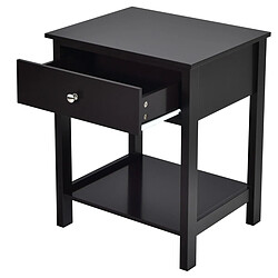 Helloshop26 Lot de 2 tables de chevet à 2 niveaux style moderne simple 48 x 40 x 58 cm noir 20_0004901