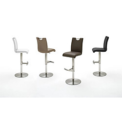 Robas Lund Alesi Tabouret de Bar, inox brossé/Imitation Cuir, Cappuccino, 51 x 42 x 116 cm ALESIEPC