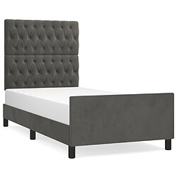 vidaXL Cadre de lit sans matelas gris foncé 90x200 cm velours