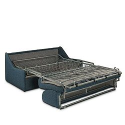 Avis Inside 75 Canapé lit RISTRETTO express compact 140cm matelas 16cm tissu tweed bleu nuit