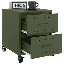 Avis vidaXL Table de chevet vert olive 36x39x43,5 cm acier