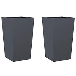 vidaXL Jardinières 2 pcs anthracite 45x45x75 cm acier