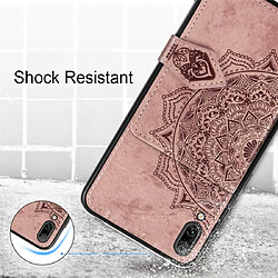 Avis Wewoo Coque Pour Huawei Enjoy 9 Mandala Embossed Magnetic Cloth PU + TPU + PC Case with Holder & Card Slots & Wallet & Photo Frame & Strap Rose Gold