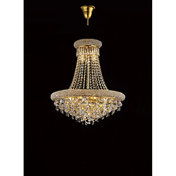 Luminaire Center Suspension Alexetra 13 Ampoules doré/cristal