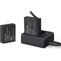 SANAG Caméra D'Action Batterie Batterie Rechargeable 1350 Mah (2 Pièces) Avec Chargeur Usb Cargador Ga100/Ga200/Ga300/Ga320 (Gb1350)