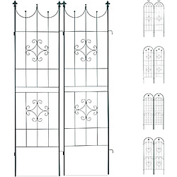 Helloshop26 Treillis clôture plante grimpante arche jardin fer set de 2 vert 13_0002896_3