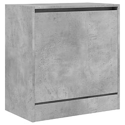 Acheter Maison Chic Armoire à chaussures | Meuble de rangement à chaussures Meuble d'Entrée gris béton 60x34x63,5 cm bois d'ingénierie -MN19112