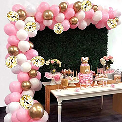 Euro Mega Kit Ballon guirlande Arc Ballons 115pcs rose or blanc pack arc pour anniversaire mariage fête