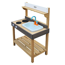 AXI Rosa Cuisine Enfant en bois | Cuisine de jeu multifonctionnelle | Jouet à sable & eau avec kit d'accessoires de 17 pièces | 40x75x100 cm pas cher